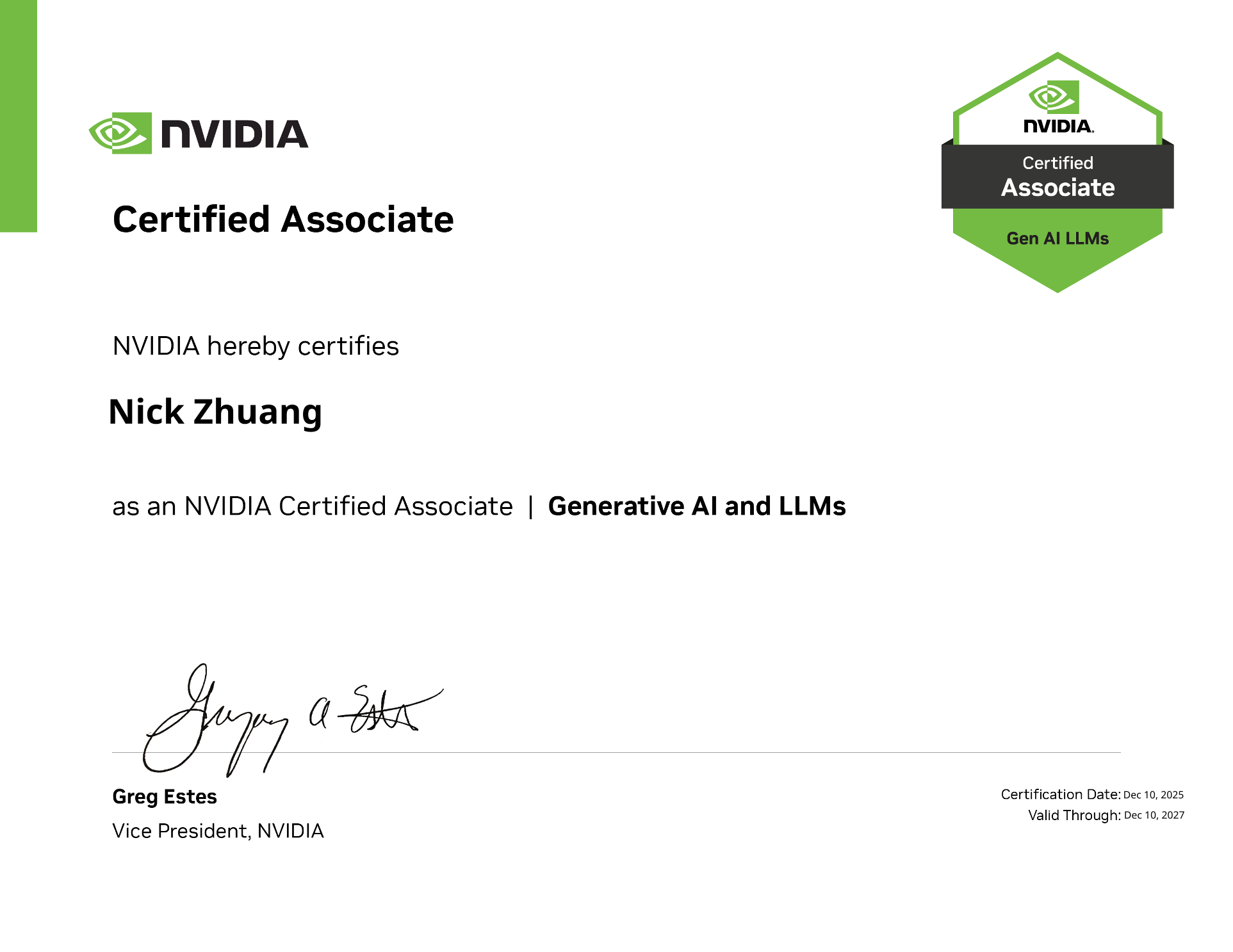 NVIDIA Certified Associate | Generative AI LLMs